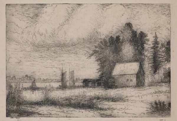 George W. Clark, American, Untitled, ca. 1893, etching printed in black ink on laid paper, Plate: 4