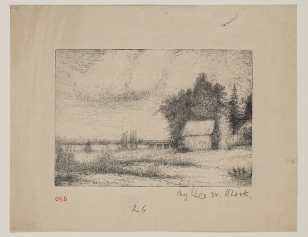 George W. Clark, American, Untitled, ca. 1893, etching printed in black ink on laid paper, Plate: 4