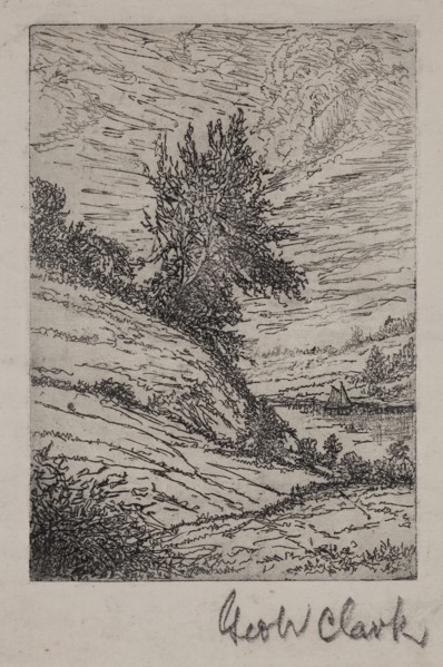 George W. Clark, American, Untitled, ca. 1893, etching printed in black ink on laid paper, Plate: 4