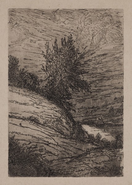 George W. Clark, American, Untitled, ca. 1893, etching printed in black ink on laid paper, Plate: 4