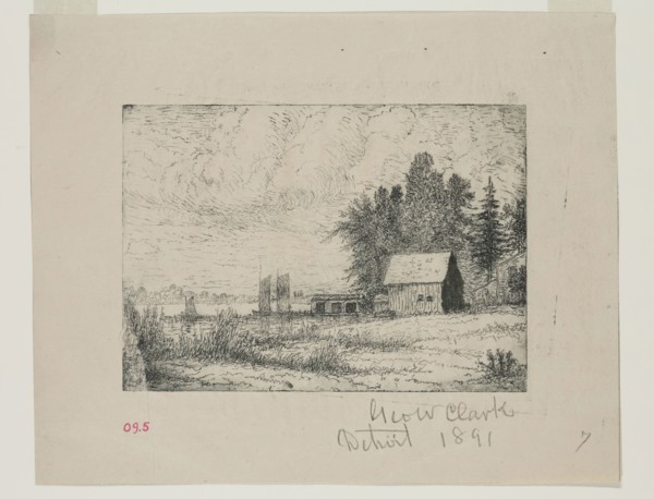 George W. Clark, American, Untitled, ca. 1891, etching printed in black ink on laid paper, Plate: 4