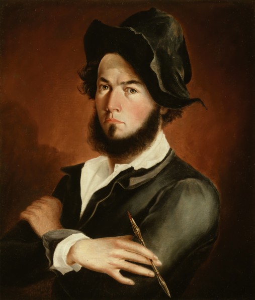 Frederick E. Cohen, American, 1810 - 1858, Self Portrait, 1845, oil on canvas, Unframed: 28 × 23