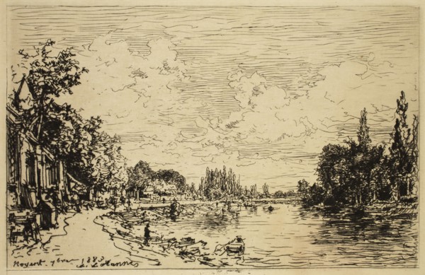 Maxime François Antoine Lalanne, French, 1827-1886, Noyent, 1883, etching printed in black ink on