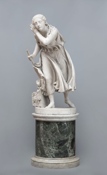 Randolph John Rogers, American, 1825-1892, Nydia, the Blind Girl of Pompeii, ca. 1850s, marble,