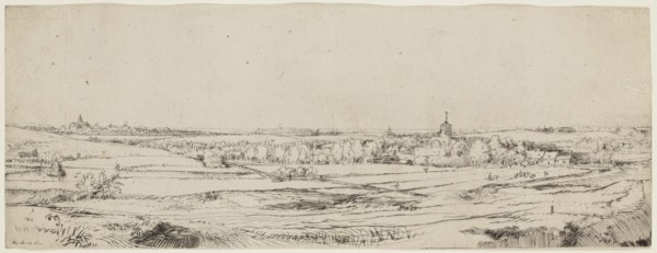 Rembrandt Harmensz van Rijn, Dutch, 1606-1669, The Goldweigher's Field, 1651, etching and drypoint
