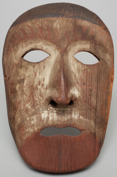 Eskimo, Native American, Mask, late 19th century, wood and pigment, Overall: 8 1/8 × 5 1/2 inches