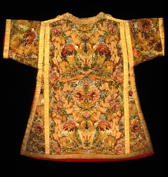 Unknown (Italian), Dalmatic, 1700/1750, Compound weave: silk and metallic thread., overall