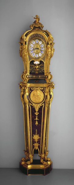 Pedestal Clock, ca. 1720, carcass of oak with veneer of tortoiseshell, tortoiseshell and brass