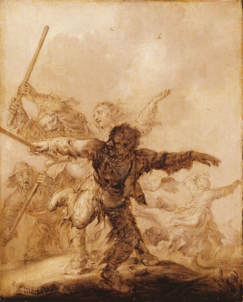 Adriaen Pietersz van de Venne, Dutch, 1589-1662, Angry Blows, 1625/1640, Oil on oak panel, 17 3/4 x