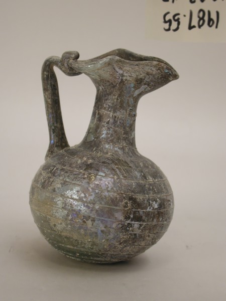 Roman, Oinochoe, 3rd/4th Century AD, Free-blown, height by depth: 4 3/4 x 3 1/4 in.
