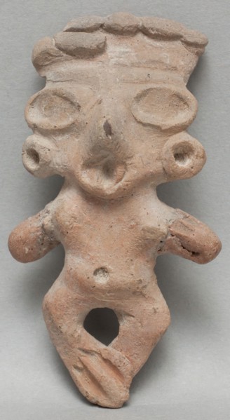Tlatilco, Precolumbian, Figure, between 1500 and 900 BCE, earthenware, Overall: 3 × 1 1/2 inches (7