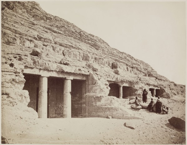 J. Pascal Sébah, Turkish, active ca. 1823-1886, Northern Tombs at Beni Hasan, 19th century, albumen