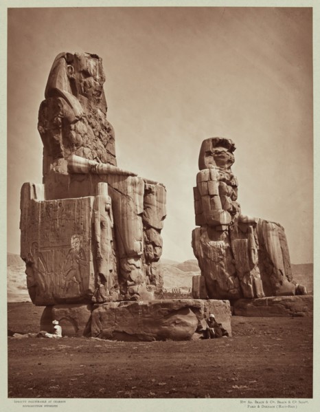 Unknown (French), The Colossi of Memnon, Statues of Amenhophis III. Luxor, West bank (Thebes), ca.