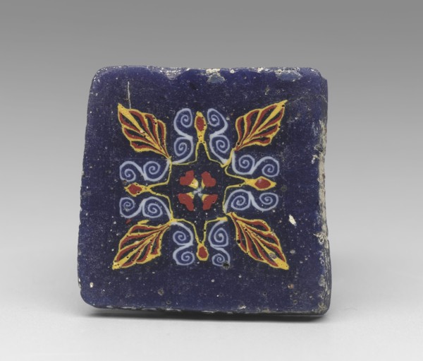 Roman, Lotus and Palmette Plaque, between 1st century BCE and 1st century CE, Mosaic technique,