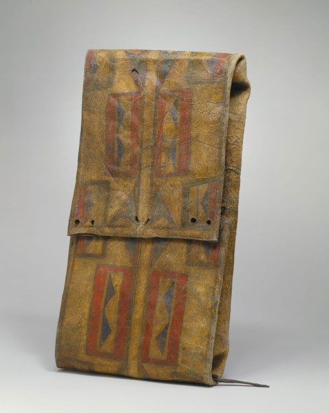 Nez Perce, Native American, Parfleche, between 1860 and 1870, buffalo hide and pigment, Overall: 3