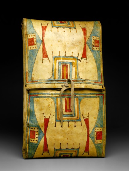 Cheyenne, Native American, Parfleche, ca. 1875, painted rawhide, Overall: 26 7/8 × 15 5/8 × 4 3/4