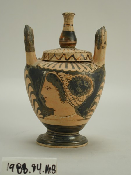 Greek, Lebes Gamikos, 340/320 BC, Red-figure ware, Height x Diameter: 6 1/8 x 3 3/4 x 3 3/4 in. (15