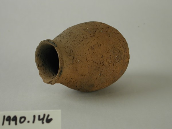 Egyptian, Jar, between 3500 and 3100 BCE, Terracotta, Overall: 4 3/4 × 3 1/4 inches (12.1 × 8.3 cm)