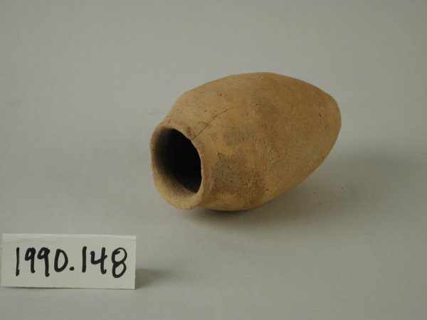 Egyptian, Pink/grey Fine-textured Clay, Wavy Handled Jar, between 3300 and 3100 BCE, Terracotta,