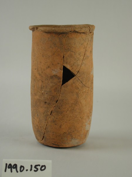 Egyptian, Columnar Jar, between 3500 and 3100 BCE, Terracotta, Overall: 6 3/4 × 3 3/4 inches (17.1