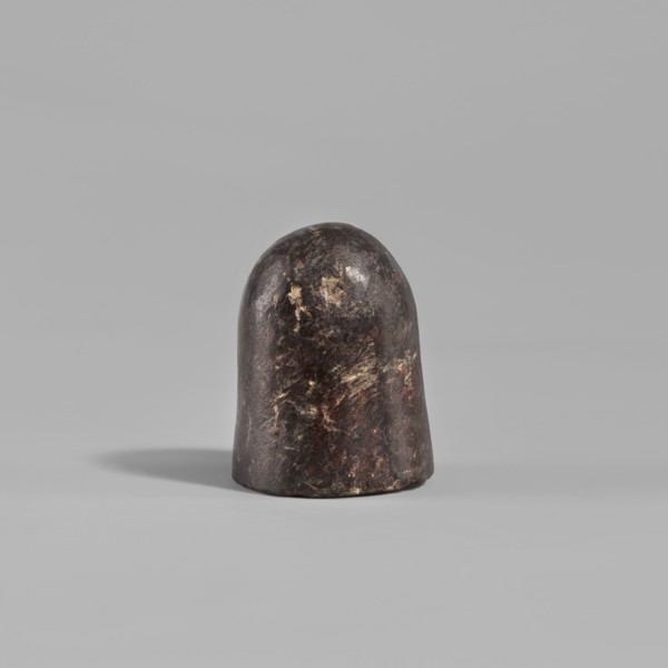 Grinder, Grinder in the shape of a rounded cylinder with a flat base, 2nd century, from Edfu, tool,