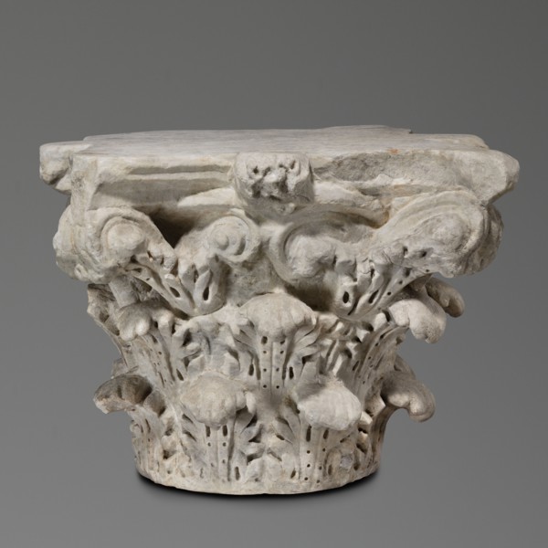 Corinthian capital, Sacred/Roman architecture; architectural element and decorative capital, 2nd