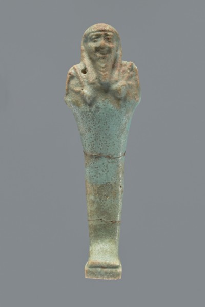 Ushabti, Mummy-shaped figurine shabti, 664–332 BC, Late Period, Egypt. Standing on a base with a