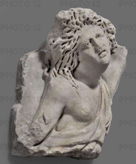 Fragment of a sarcophagus with a depiction of the Amazonomachy, unknown Roman workshop, 2nd quarter