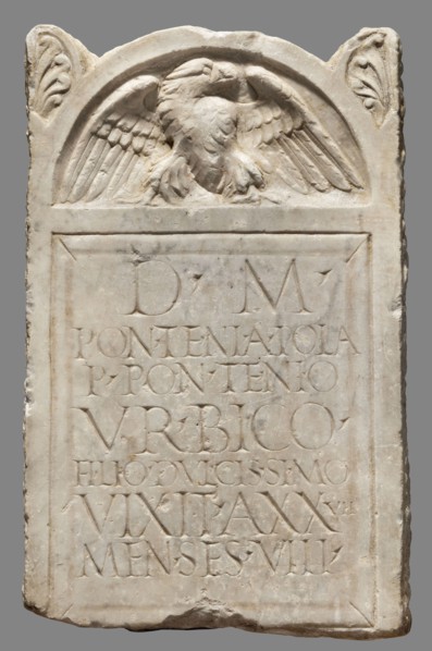 Tombstone, unknown Roman workshop; 2nd half of the 1st–1st half of the 2nd century; Rome findspot;