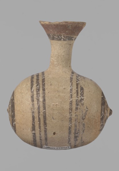 Cypriot gourd jug, Excavated at Nea Paphos Cyprus. Cypriot pottery, Cypriot Bichrome Ware III.