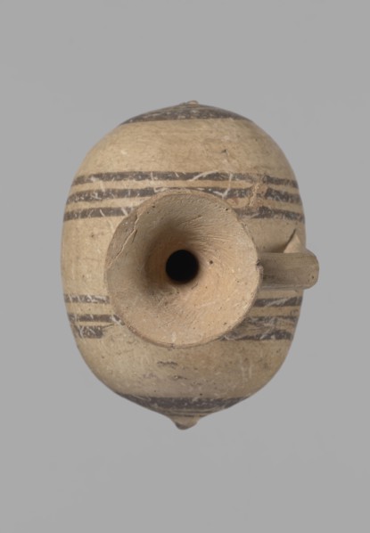 Cypriot gourd jug, Excavations at Nea Paphos Cyprus. Cypriot pottery, Cypriot Bichrome Ware III.