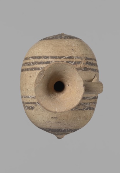 Cypriot gourd jug, Small vessel with a barrel-shaped gourd-shaped body, without a foot, with a