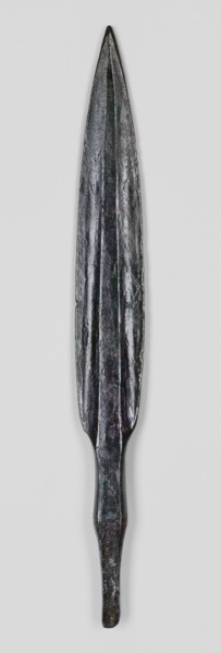 Javelin head, unknown Near Eastern workshop, weapon; flat spear head with an elongated lanceolate