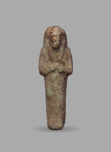 Ushabti, Mummy-shaped funerary figurine, ushabti. Arms crossed on the chest, hands arranged in a