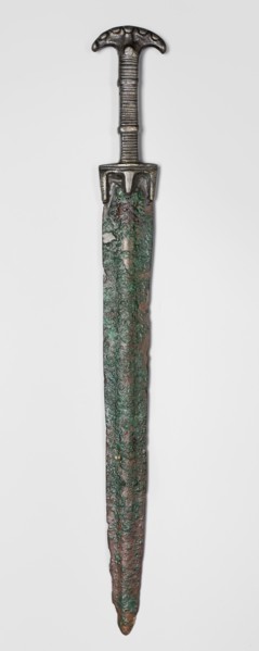Double-edged sword, Bosporan workshop. Short sword, cast in one piece. Double-edged blade with a