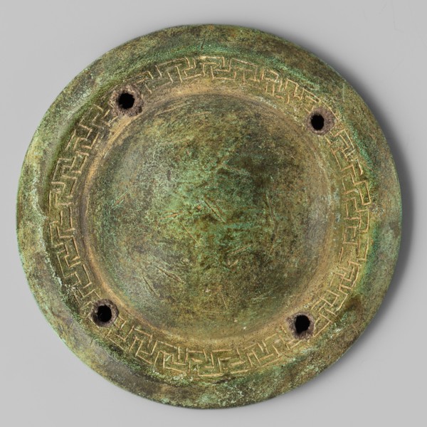 Shield boss, Bosporan workshop; round shield boss with a regularly convex central part, surrounded