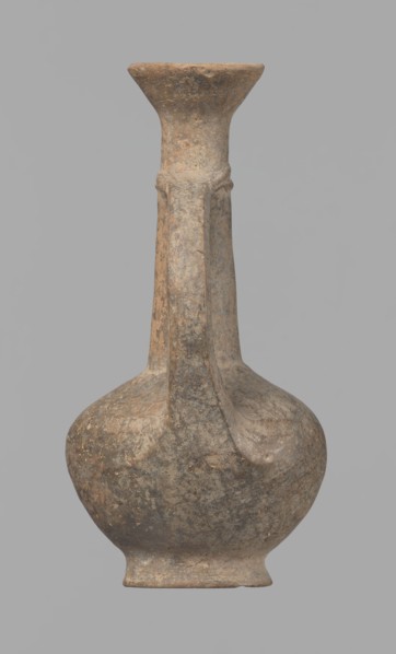 Jug, Cypriot pottery, Base Ring Ware I, 1600–1450 BC. Jug with an echinus-shaped foot; a biconical,
