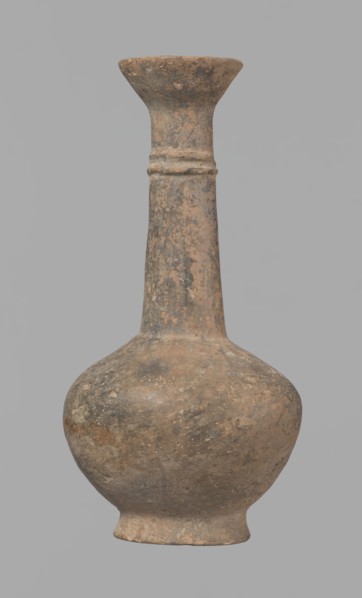 Jug, Cypriot pottery, Base Ring Ware I, 1600–1450 BC. Jug with an echinus-shaped foot; a biconical,