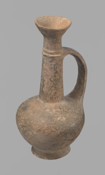 Jug, Cypriot pottery, Base Ring Ware I, 1600–1450 BC, Cyprus. Jug with an echinus-shaped foot; a