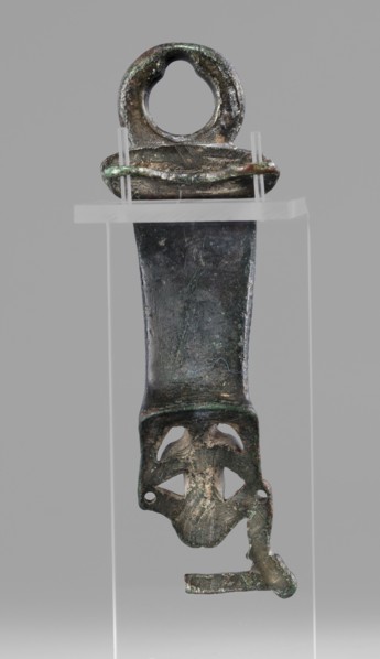 Situla handle with a depiction of Silenus, restitution provenance, Silenus mythology, bronze