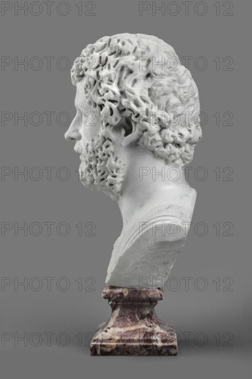 Portrait of Emperor Septimius Severus, unknown Roman workshop; Roman Empire 193–211; sculpture;