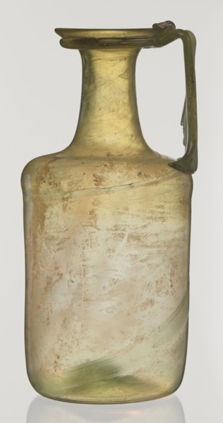Jug, cylindrical body, high neck with flared spout and vertical vice; 2nd–3rd century AD; unknown