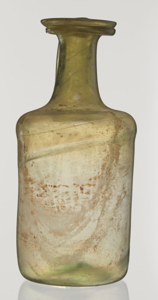 Jug, unknown eastern workshop, Cylindrical body, high neck with flared spout and vertical vice,