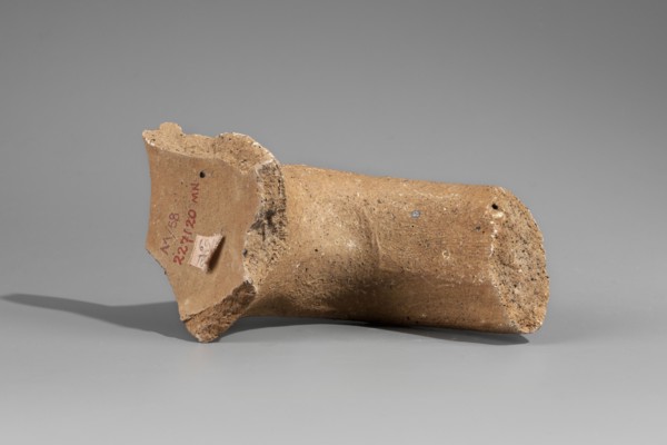Fragment of the spout and vice of an amphora with a stamp, Papes c. 255–205 BC. Fragment of a
