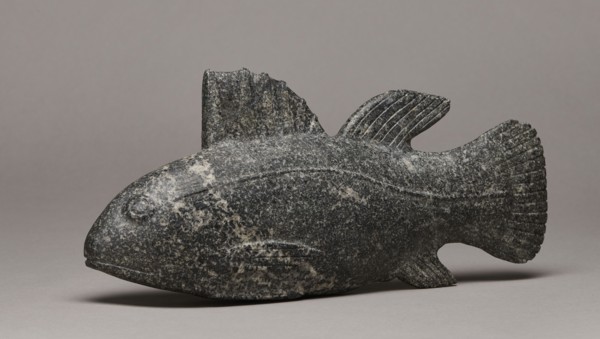 Late Period Egyptian fish figurine, 664–332 BC;, carved/formed figurine of a late fish, height 29