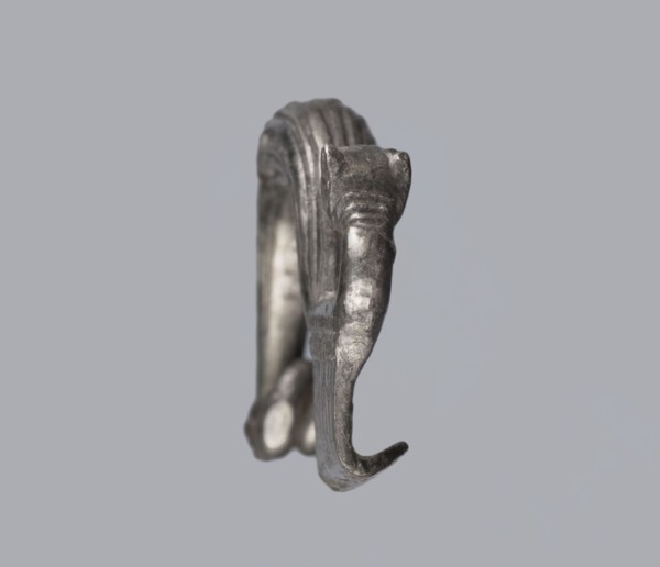 Snake-headed fibula, unknown Southern Italian workshop. Fibula with an arched, thick hoop. The hoop