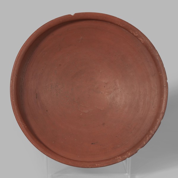 Medum-type bowl, Medum-type bowl of clay with hemispherical body narrowing just below the rim to
