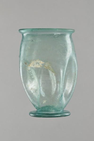 Glass cup, Egypt, 1st–2nd century AD. Type: Isings form 32. Transparent bluish-green glass. Cup