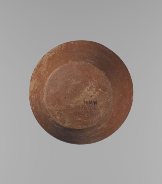 Vessel, Egyptian pottery, ceramics, clay vessel. A conical vessel, widest at approximately 3/4 of