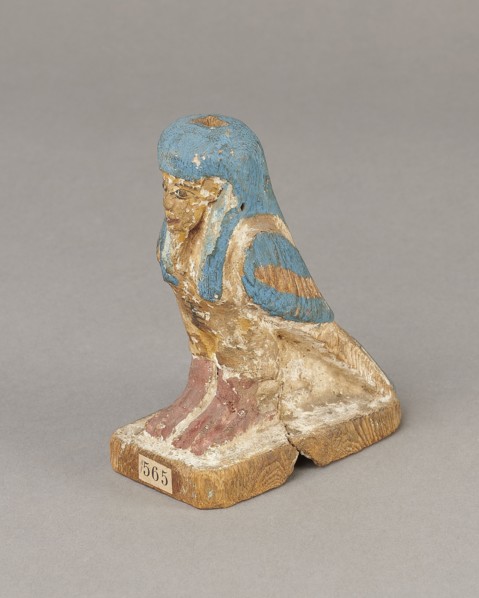 Figurine of the Soul of Ba, Ba mythology, birds, bird iconography, djed pillars iconography, wigs,